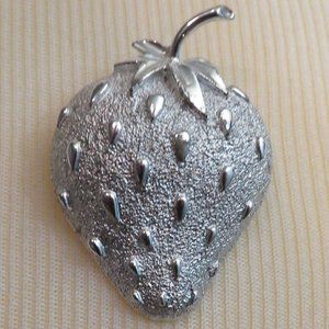 Sarah Coventry Silver-tone Strawberry Brooch